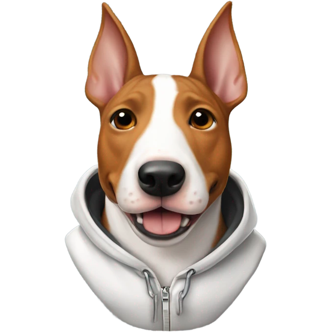 Bull terrier wearing texas longhorn hoodie  emoji