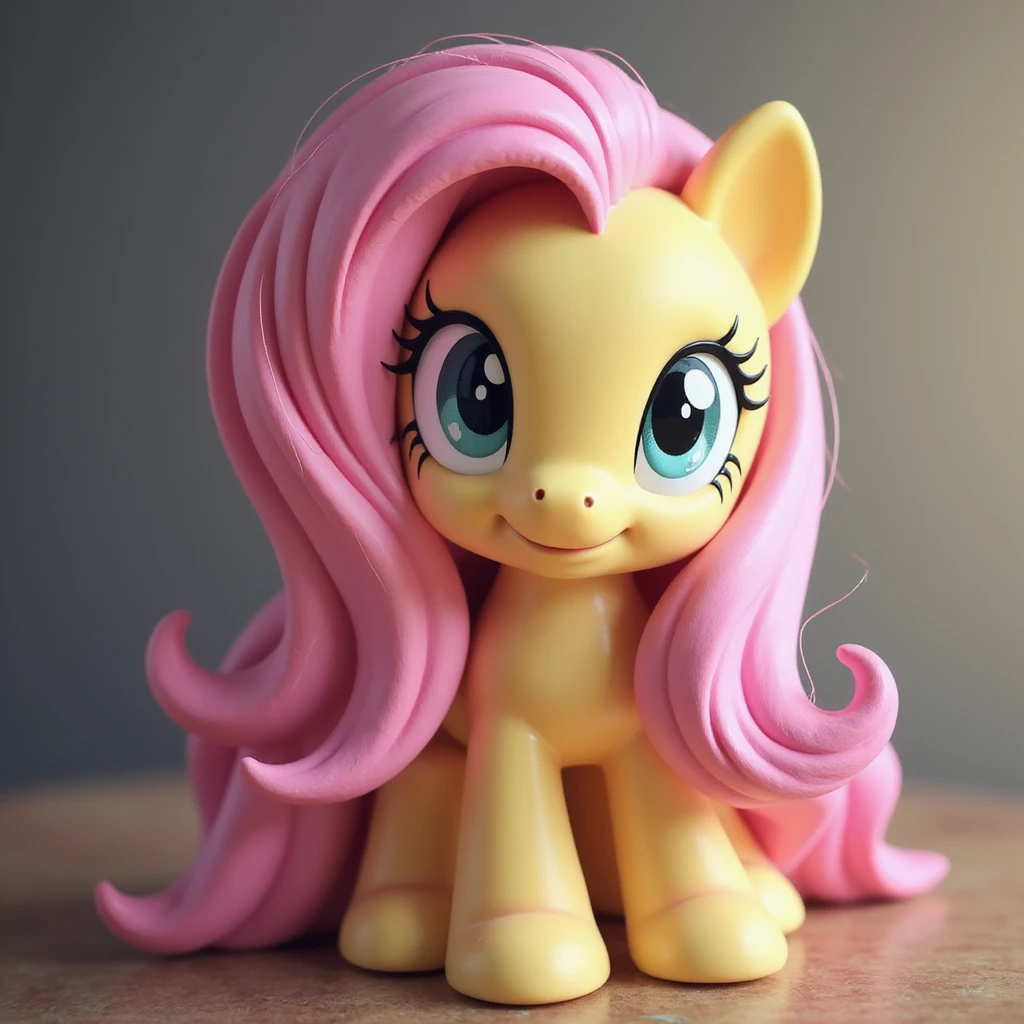 Fluttershy in a realistic style, hiding behind her mane, transparent background emoji