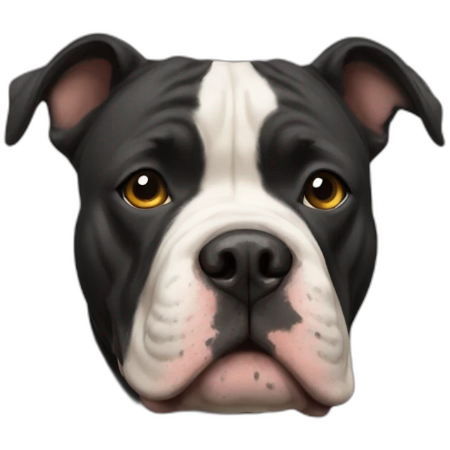 Black american bully dog emoji