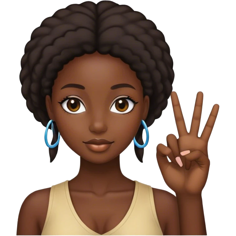 Pretty black girl peace sign  emoji