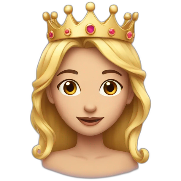 Cute girl with crown  emoji