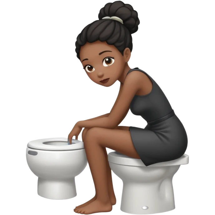 Black girl puking in the toulet emoji