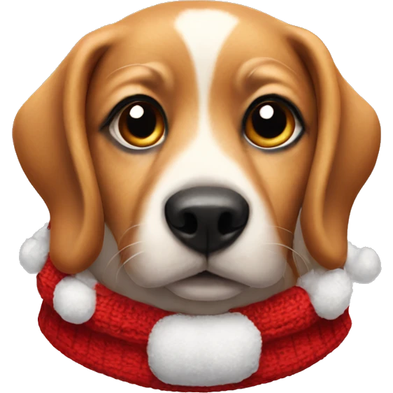 dog in santa sweater emoji