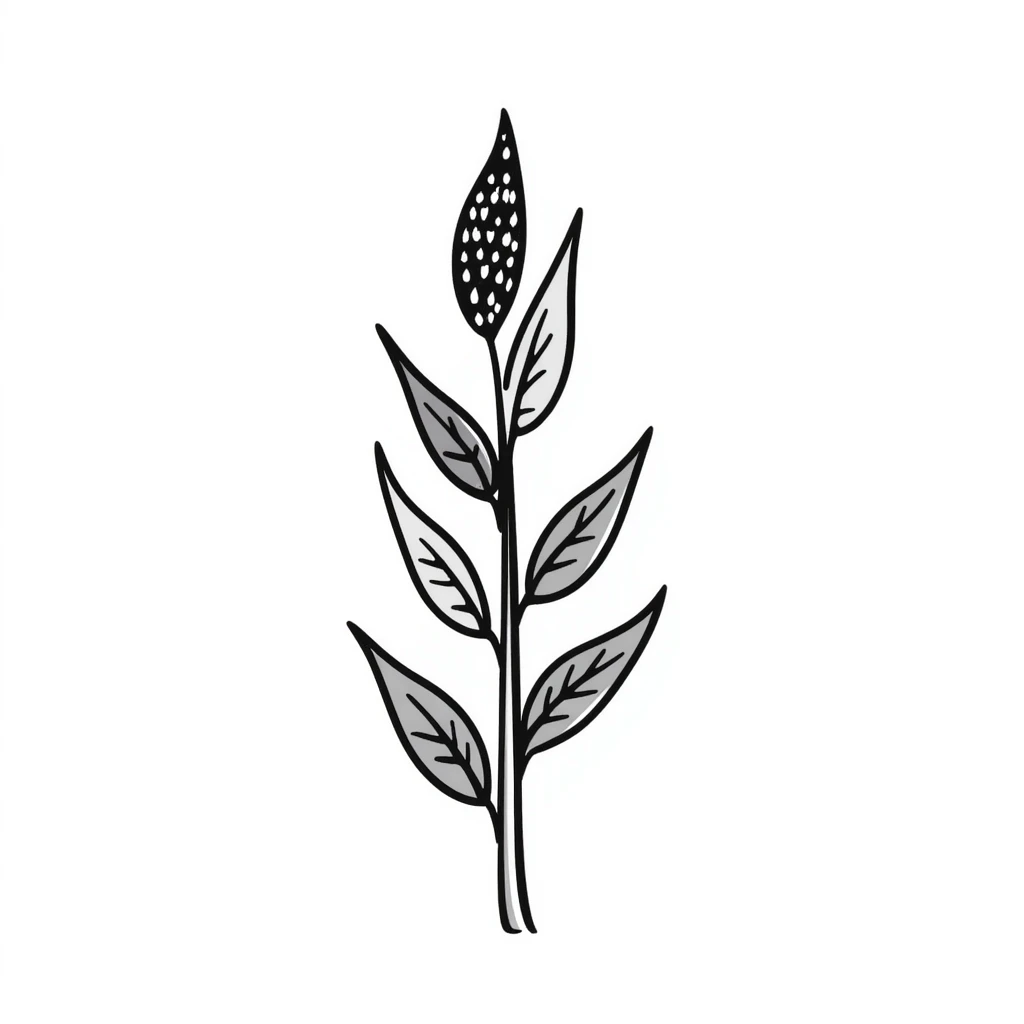 sesame plant with seed pods emoji