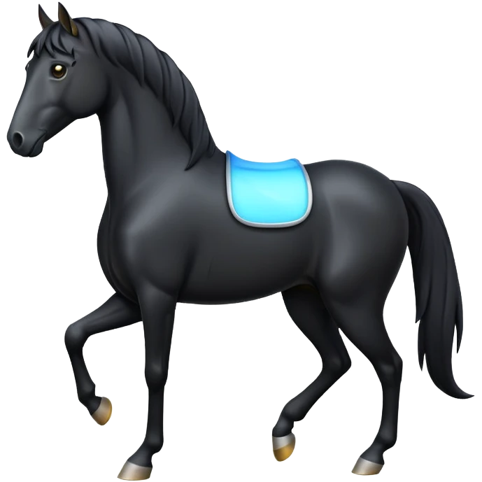 cinematic-[black horse]-realistic-full-body-standing-emoji,-tail-flicking-lazily,-head-tilted-dramatically,-sleek-[black]-coat,-simplified-yet-realistic-focused-features,-highly-detailed,-glowing-with-an-almost-sarcastic-glow emoji