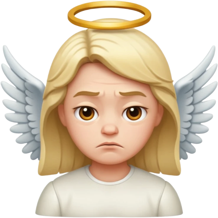 Grumpy angel emoji