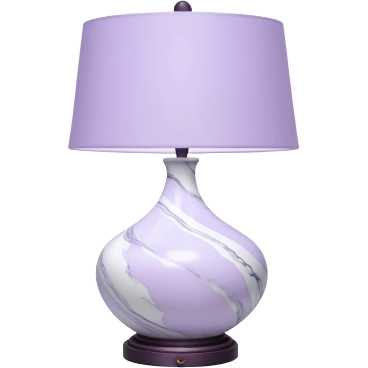 Lavender pastel purple and marble white aesthetic decoration lamp emoji
