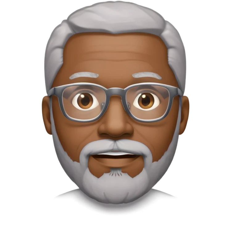 Mature Black male with Grey goatee and light glasses emoji