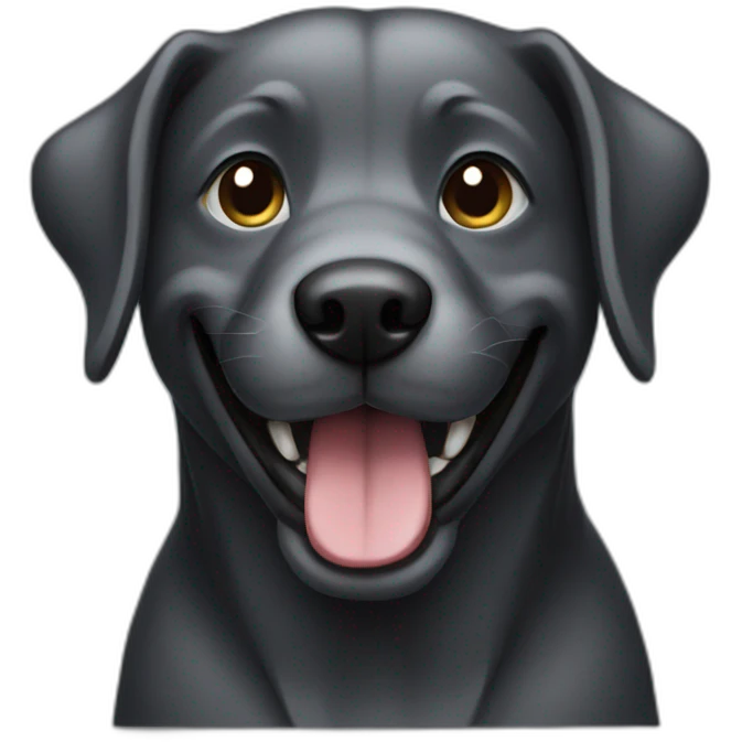 dark gray smiling dog emoji