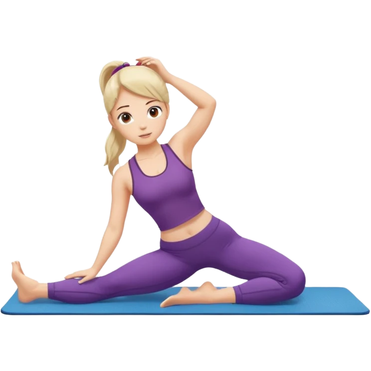 girl doing pilates on mat emoji