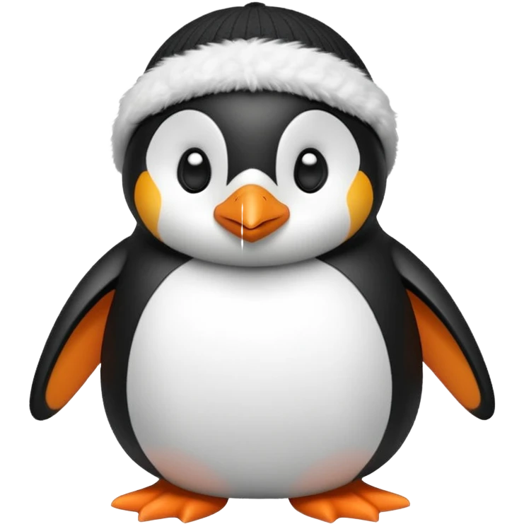 Penguin with a beanie  emoji