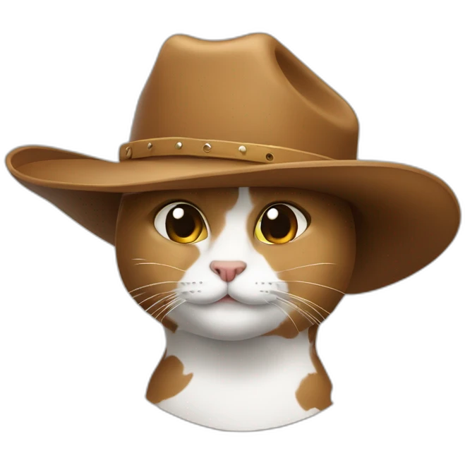 Un chat avec un chapeau de cow-boy emoji