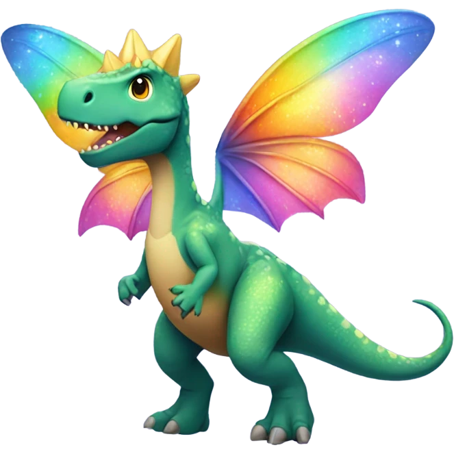 dinosaur with fairy wings ￼ emoji