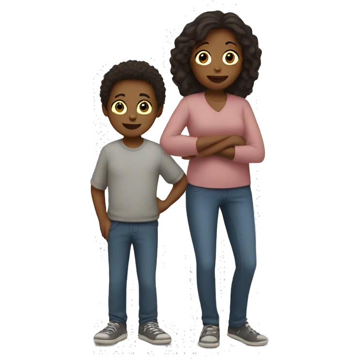 Mom and 2 sons whole body emoji