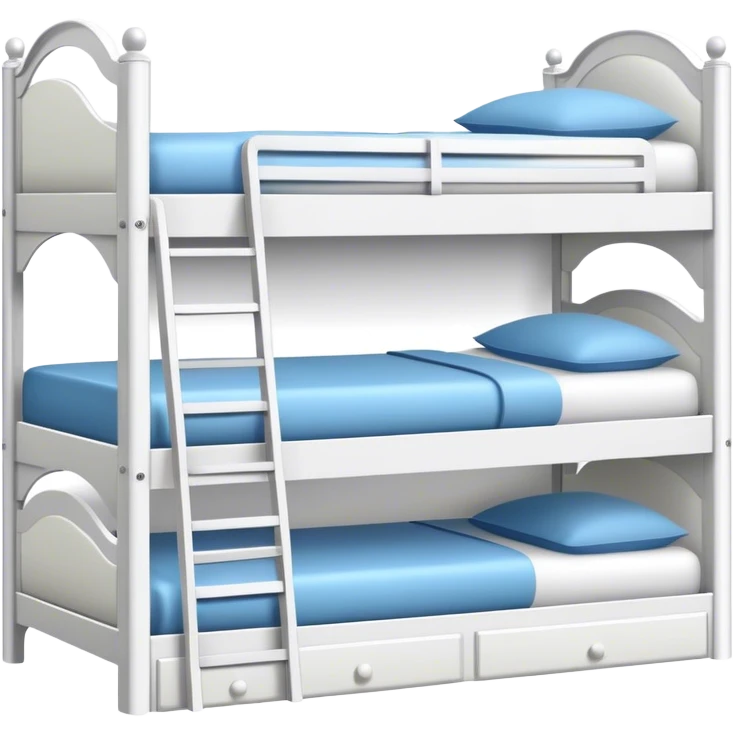 Triple bunk bed white  emoji