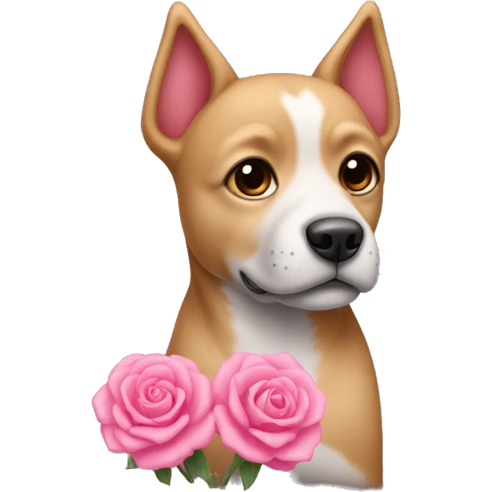 un perrito con un moñito rosa  emoji