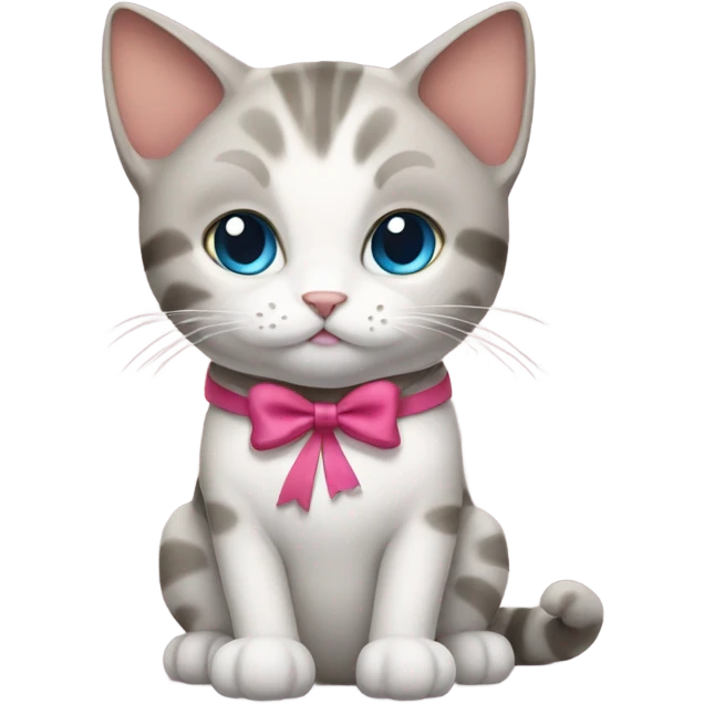 cat wearing bow emoji
