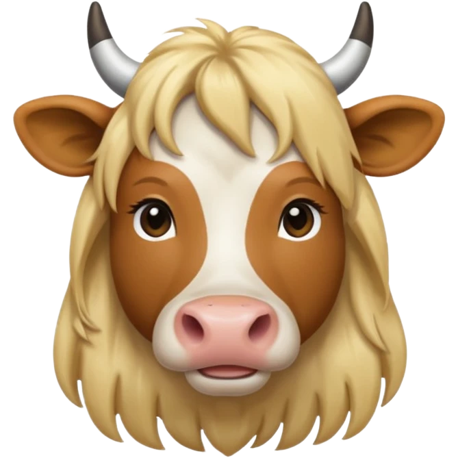 cow with long blonde hair emoji