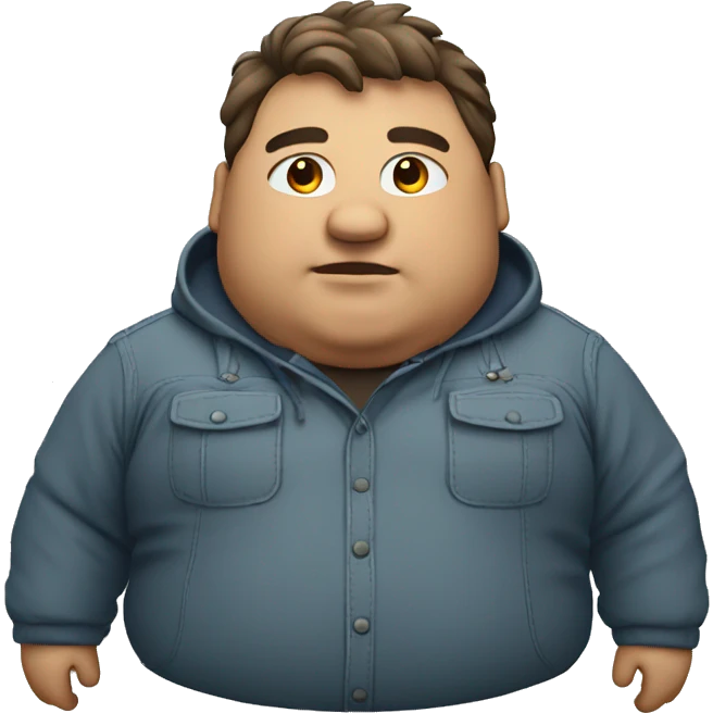 Fat man with Napapijri overshirt zoomin emoji