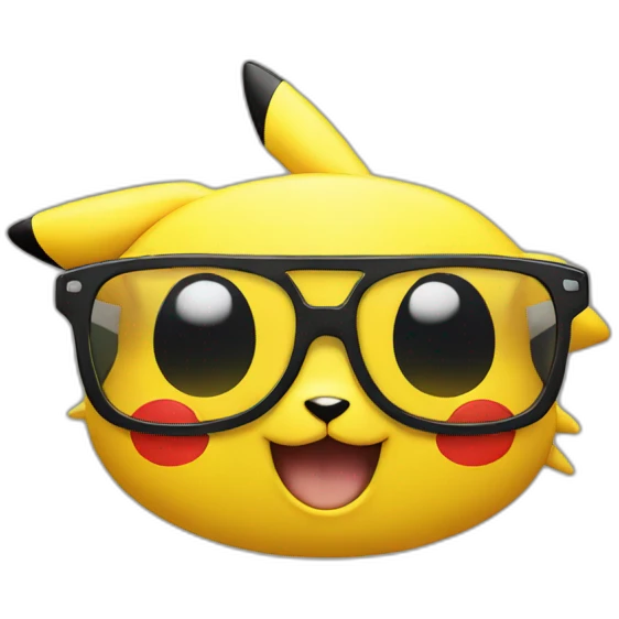 sun glasses with pikachu logo emoji