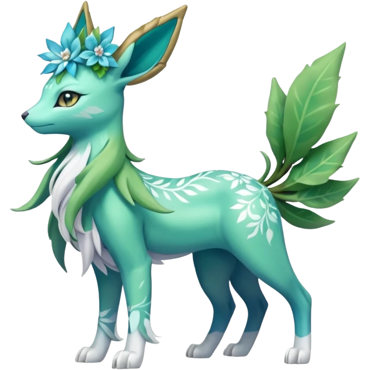 Suicune-Aurorus-Leafeon-Meganium-fusion (full body) emoji