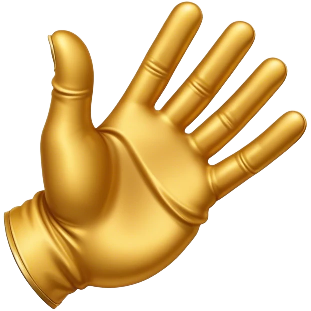 Gold glove hand pointing  emoji