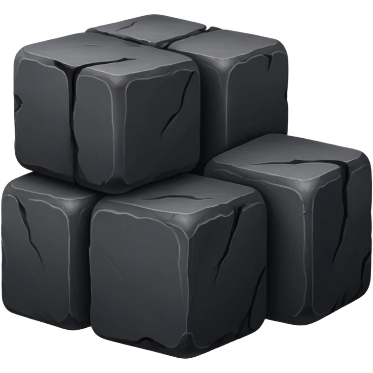 3 cubes of charcoal emoji