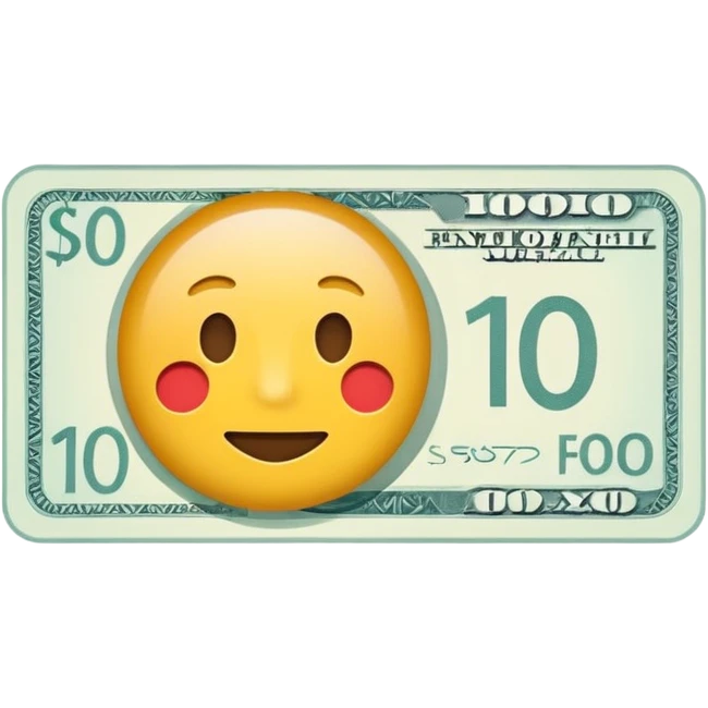 Эмодзи купюры рубля, стилизованный для использования в рамках создания логотипа emoji