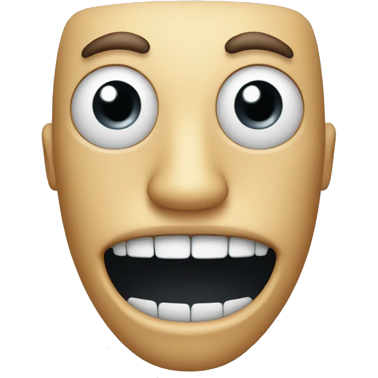 face with giant mouth and small eyes emoji