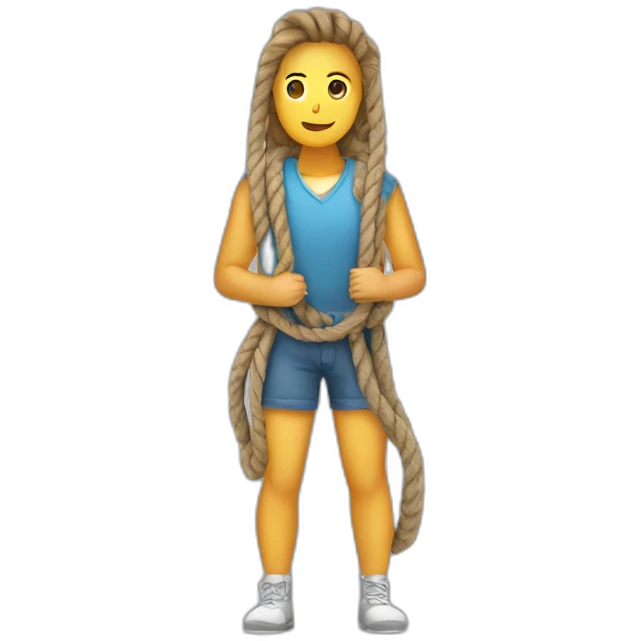 person wearing ropes bed emoji