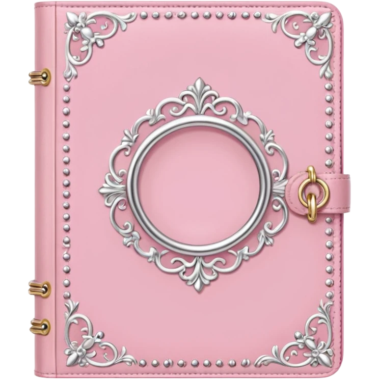 pink diary, coquette, loveshackfancy style, ring binder, no leather  emoji