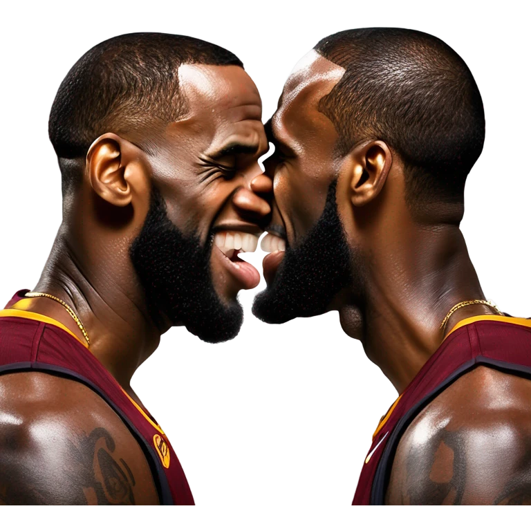 LeBron kissing lebron emoji