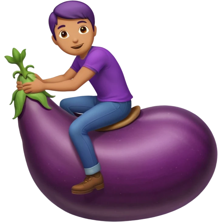 Man riding eggplant  emoji