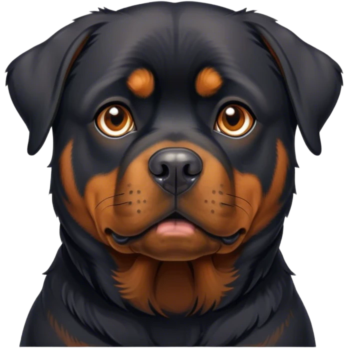 A mature black Rottweiler dog. emoji