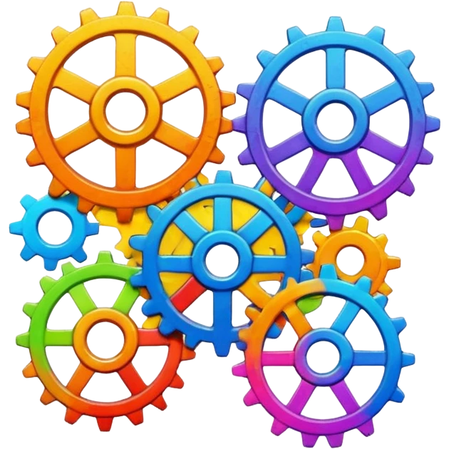 cogs made of paint emoji
