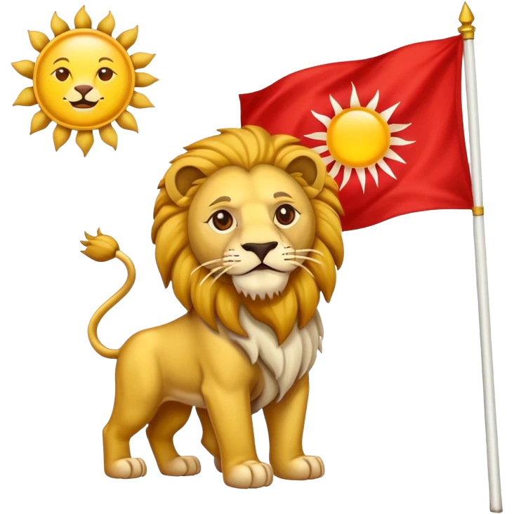 Create a emoji of the old lion and sun flag iran emoji