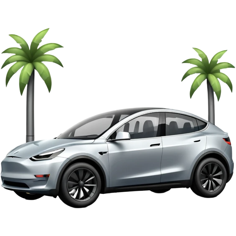 A Tesla Model Y parallel parking at a curb emoji