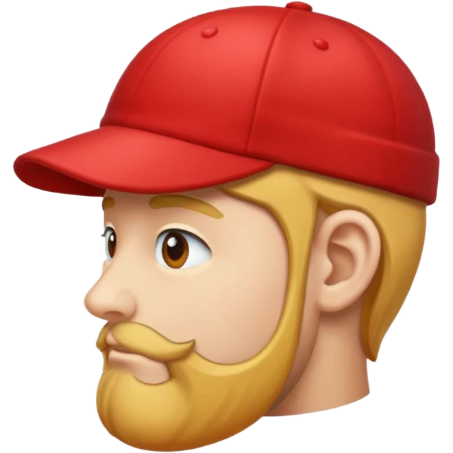 Red cap side profile without face emoji