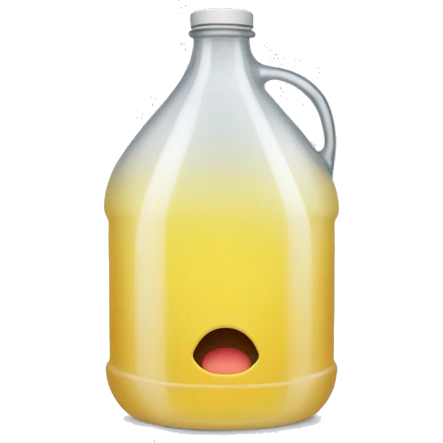transparent plastic jug with lod emoji