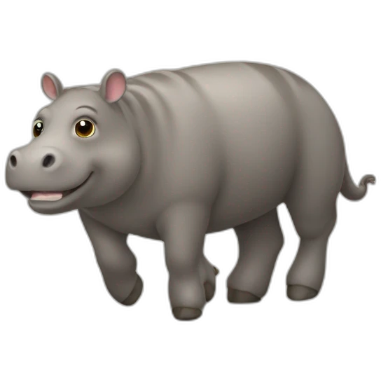 Crotte sur un hippopotame emoji