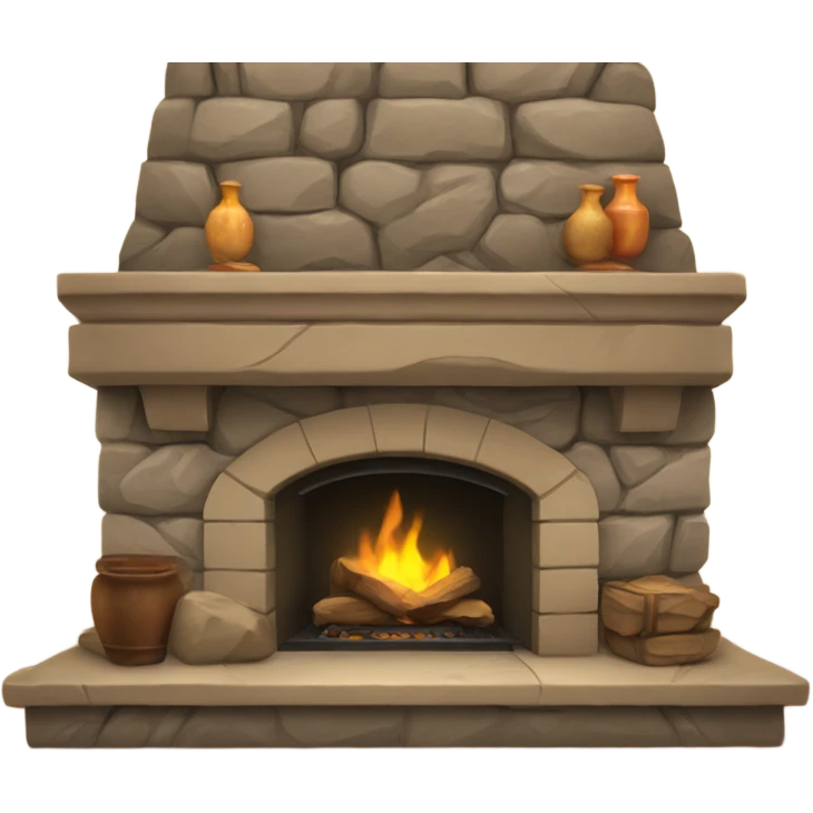 Cozy tan stone fireplace  emoji