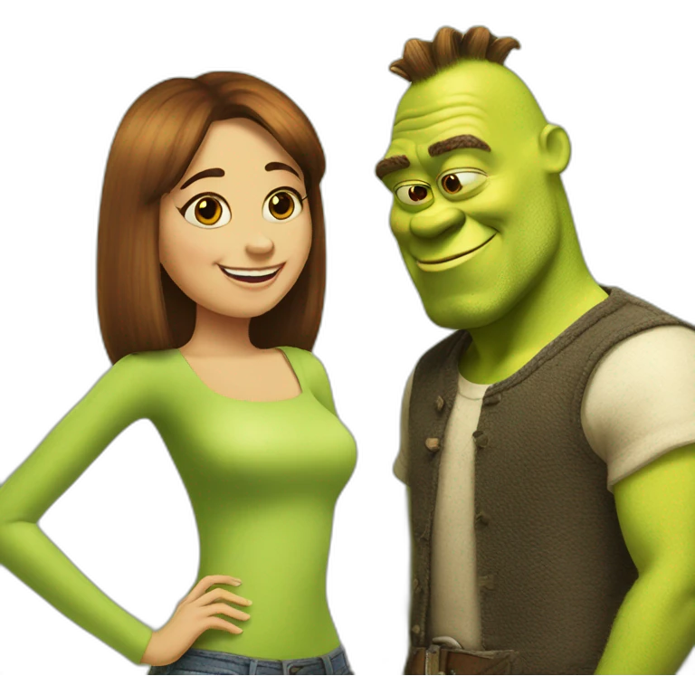 Shrek and Spongebob in a relationship emoji