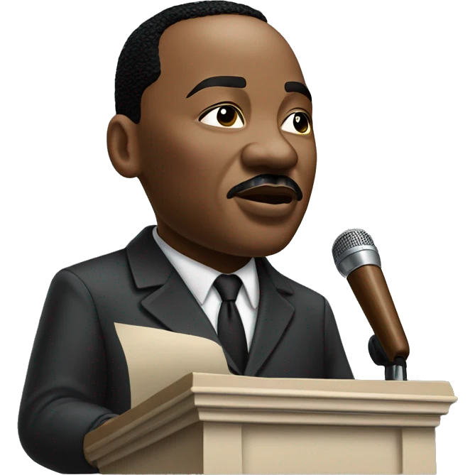 Martin Luther King giving a speech emoji