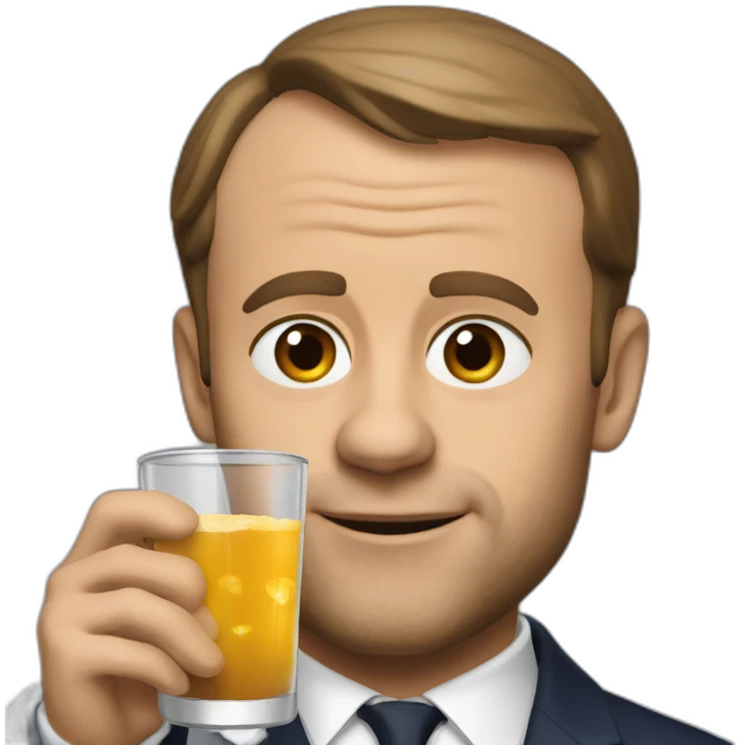 Macron drinks coc Bear B emoji