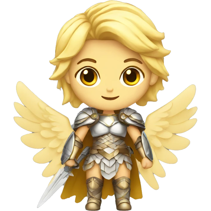 Blond Valkyrie with wings full body emoji