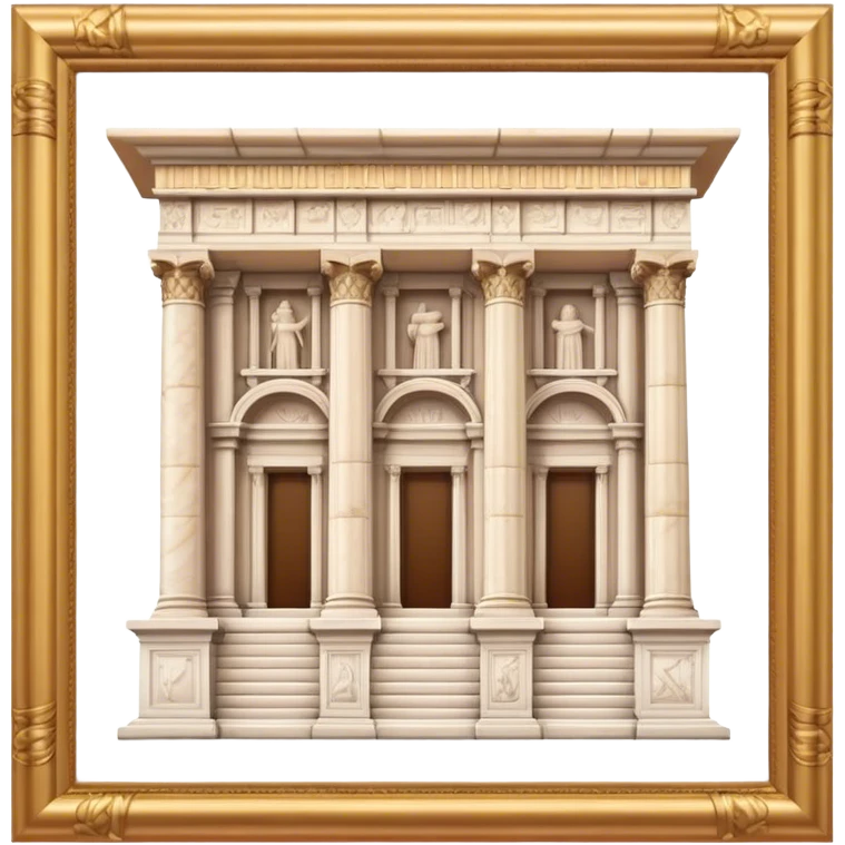 The Library of Celsus Landmark Emoji – Depicting its marble facade, carved columns, and statues. emoji