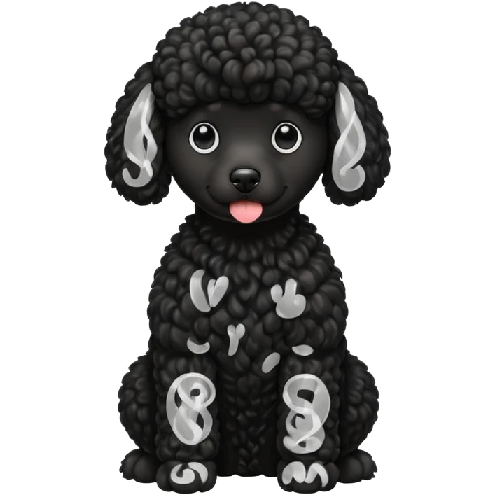 Black Poodle sitting emoji