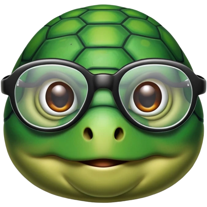 Turtle smirking with glasses emoji