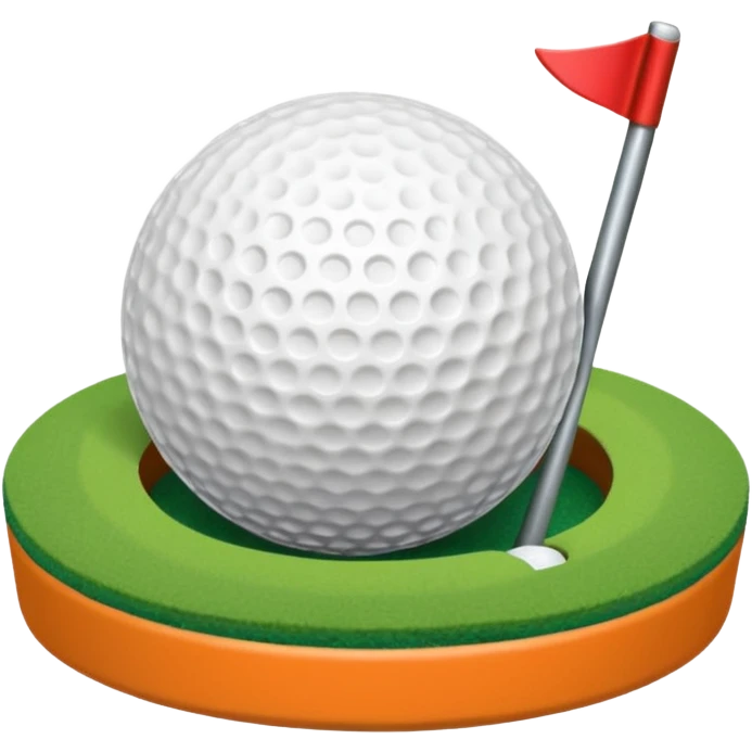 Mini golf rolling into hole in one emoji