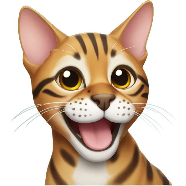 Bengal cat smiling emoji